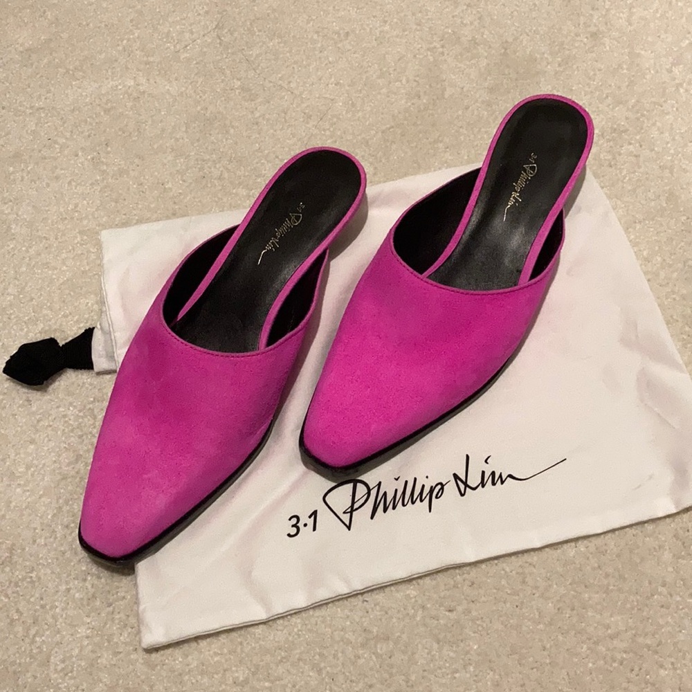 3.1 Phillip Lim Agatha Suede Kitten Heel Mule
